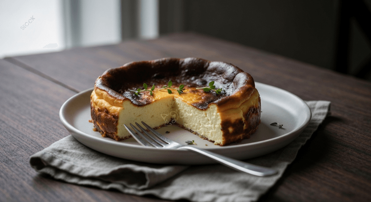 Indulge in the rustic charm of Basque Cheesecake – a burnt top reveals a creamy, decadent interior. Simple ingredients, extraordinary flavor.