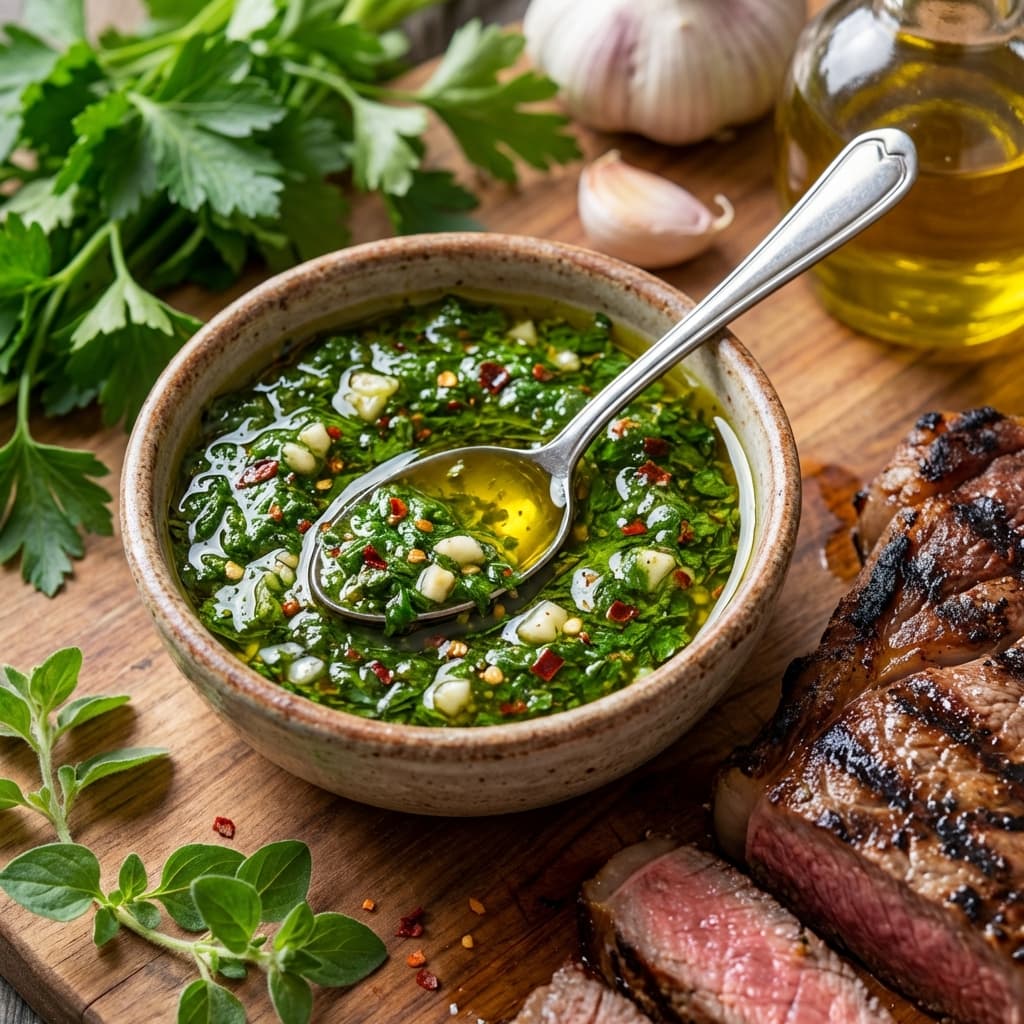 Chimichurri: Herb lightning—acid, salt, and green fire.