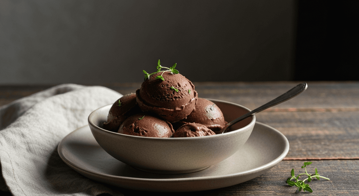 Indulge in intensely chocolate, dairy-free sorbet. A smooth, refreshing, vegan-friendly dessert that's pure cocoa bliss.