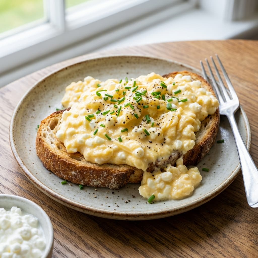 Cottage Cheese Scrambled Eggs (Creamy, Not Wet)