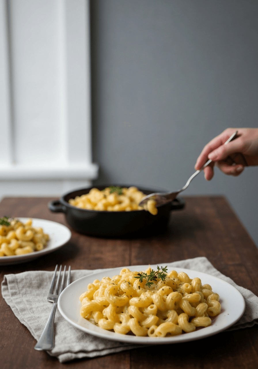 Creamy Mac & Cheese: Béchamel + Cheese = Mornay. No blue boxes allowed.