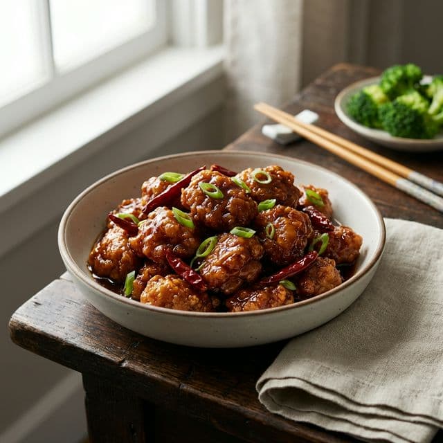 General Tso's Chicken — Not Too Sweet: Craving General Tso's? This recipe delivers the perfect balance of sweet, savory, and crispy, surpassing any takeout version. The double-fry technique guarant...