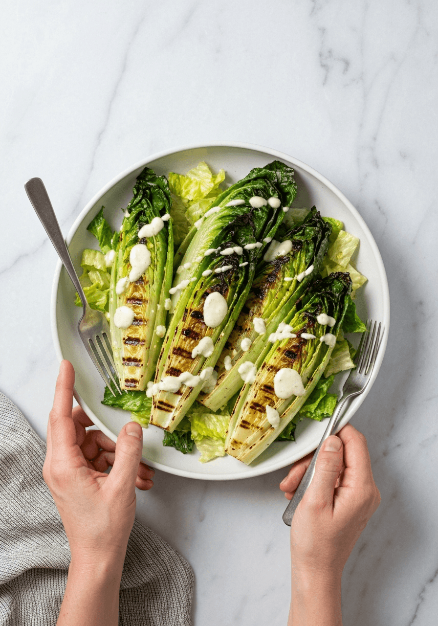Grilled Romaine Salad with Caesar Dressing: Smoky, crunchy, creamy – this grilled romaine Caesar salad is an unexpected delight. A quick char transforms humble lettuce into a flavor explosion.