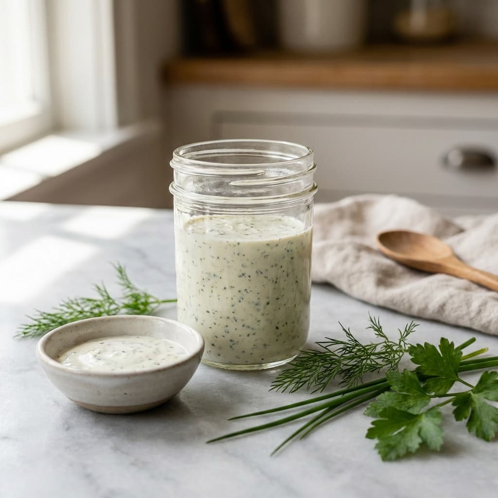 Homemade Ranch: Cool, tangy ranch that tastes like an actual kitchen.