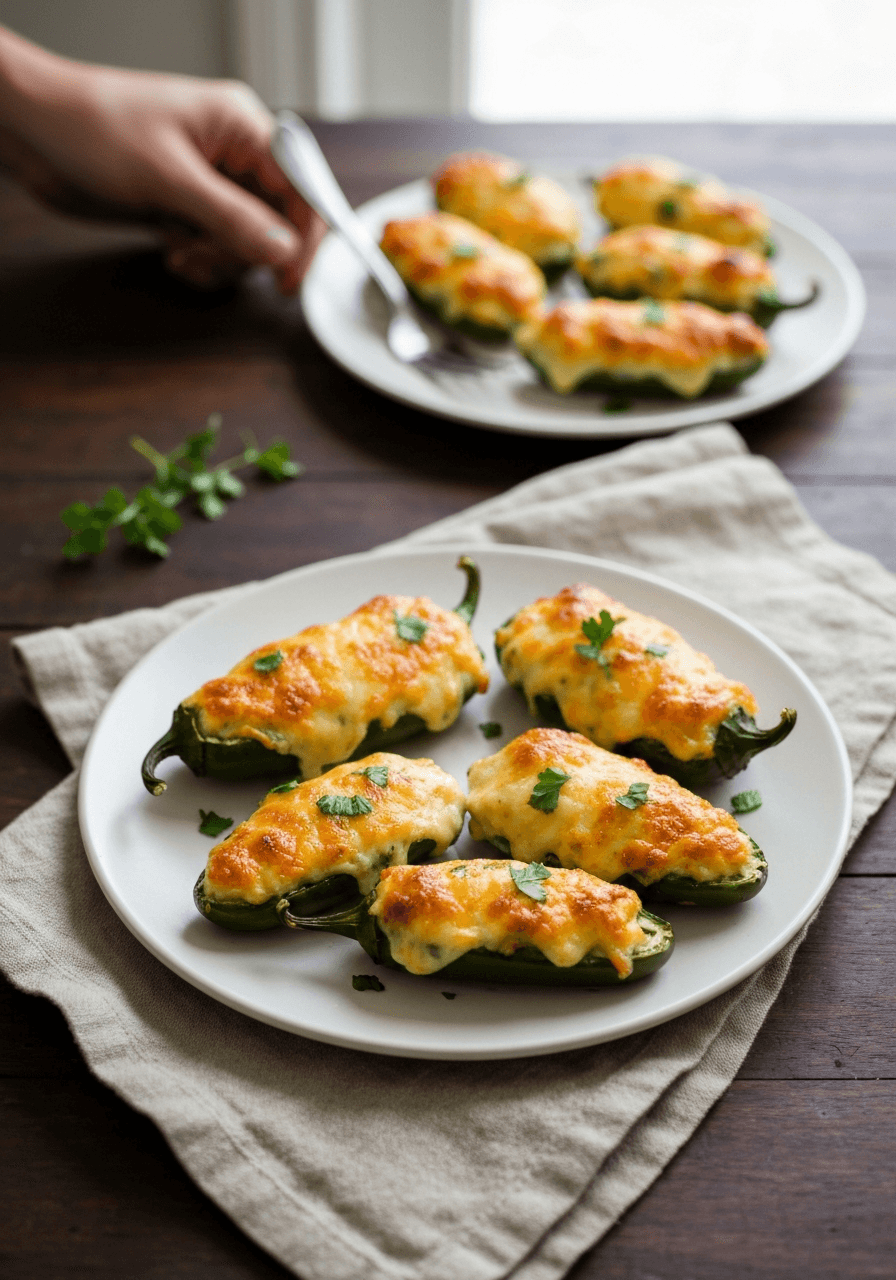 Skip the fryer, not the flavor! These baked jalapeno poppers are creamy, cheesy, and perfectly crispy.