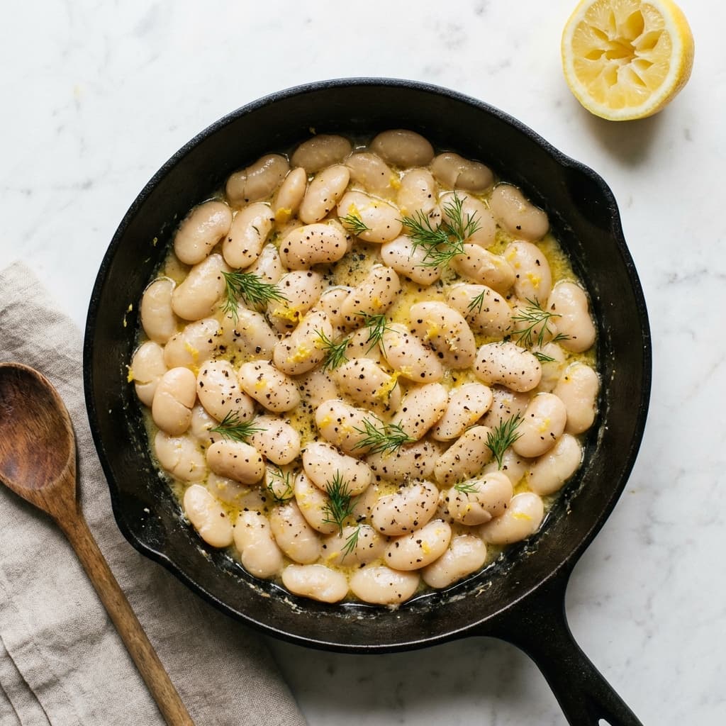 Lemon-Pepper Butter Beans (Creamy Skillet)