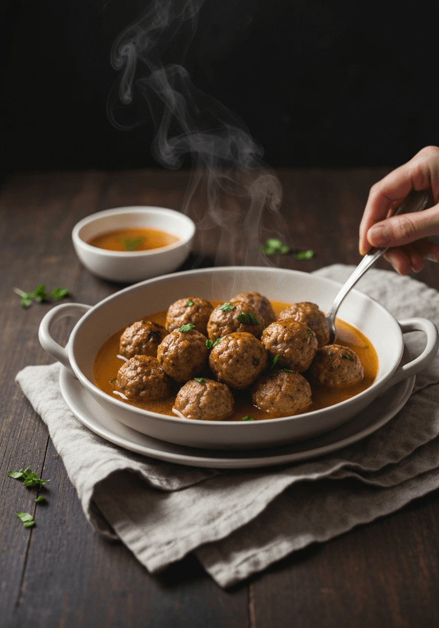 Tender meatballs meet a sweet and spicy glaze in this addictive party snack. The panade secret keeps them juicy and delicious.