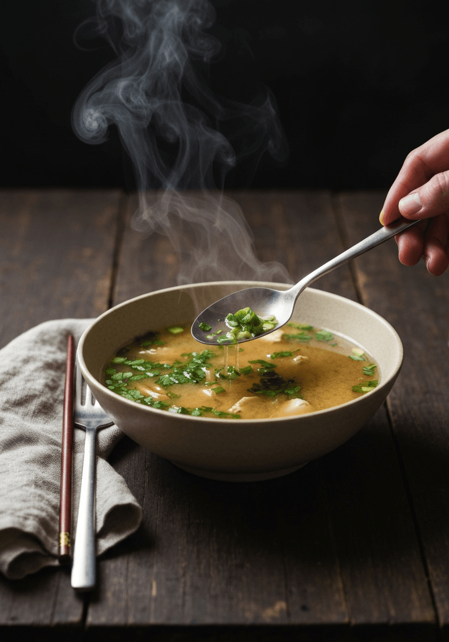 Unlock the secrets of Japanese cuisine with this umami-rich miso soup, starting with a perfectly extracted dashi base.