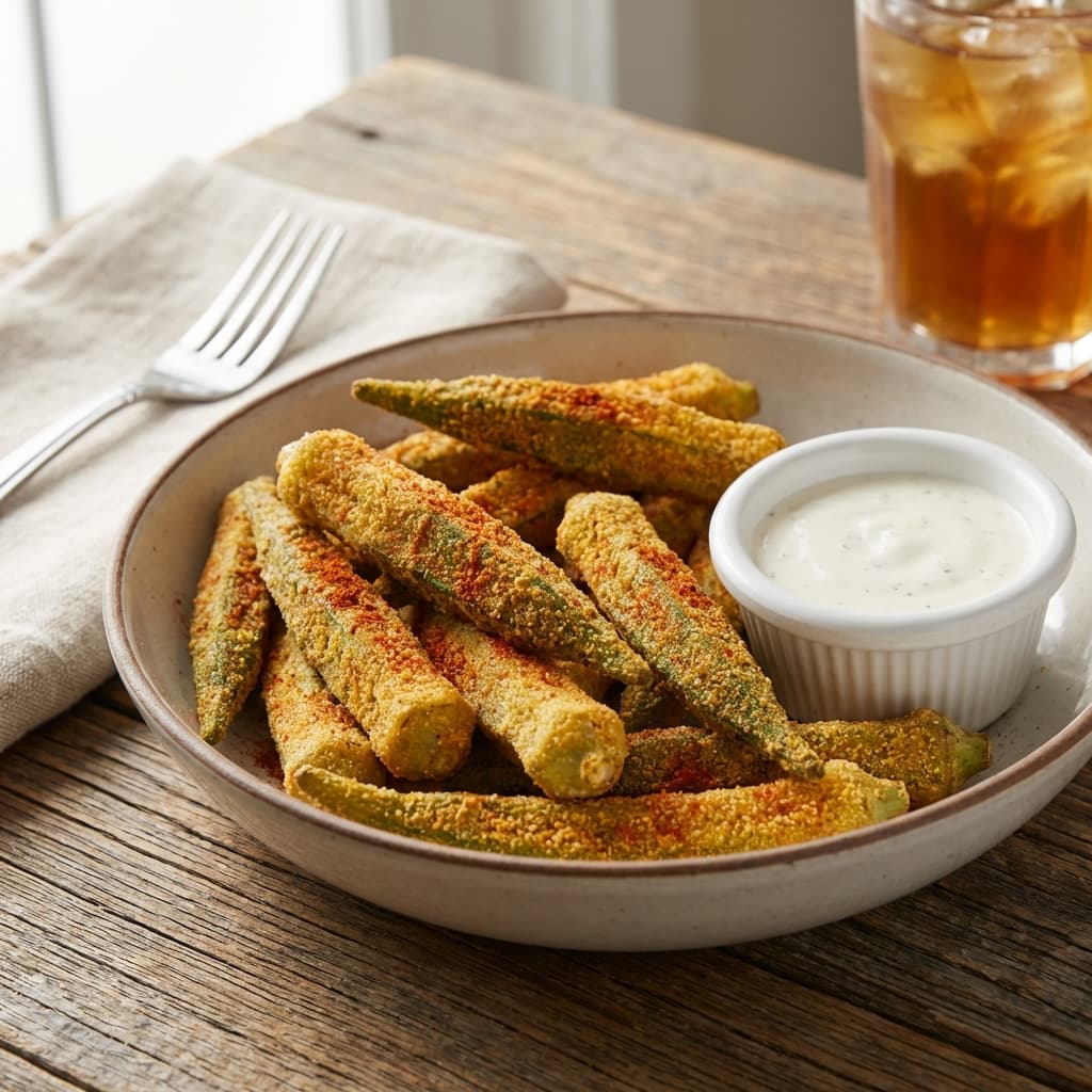 Okra Fries with Creole Ranch Dust