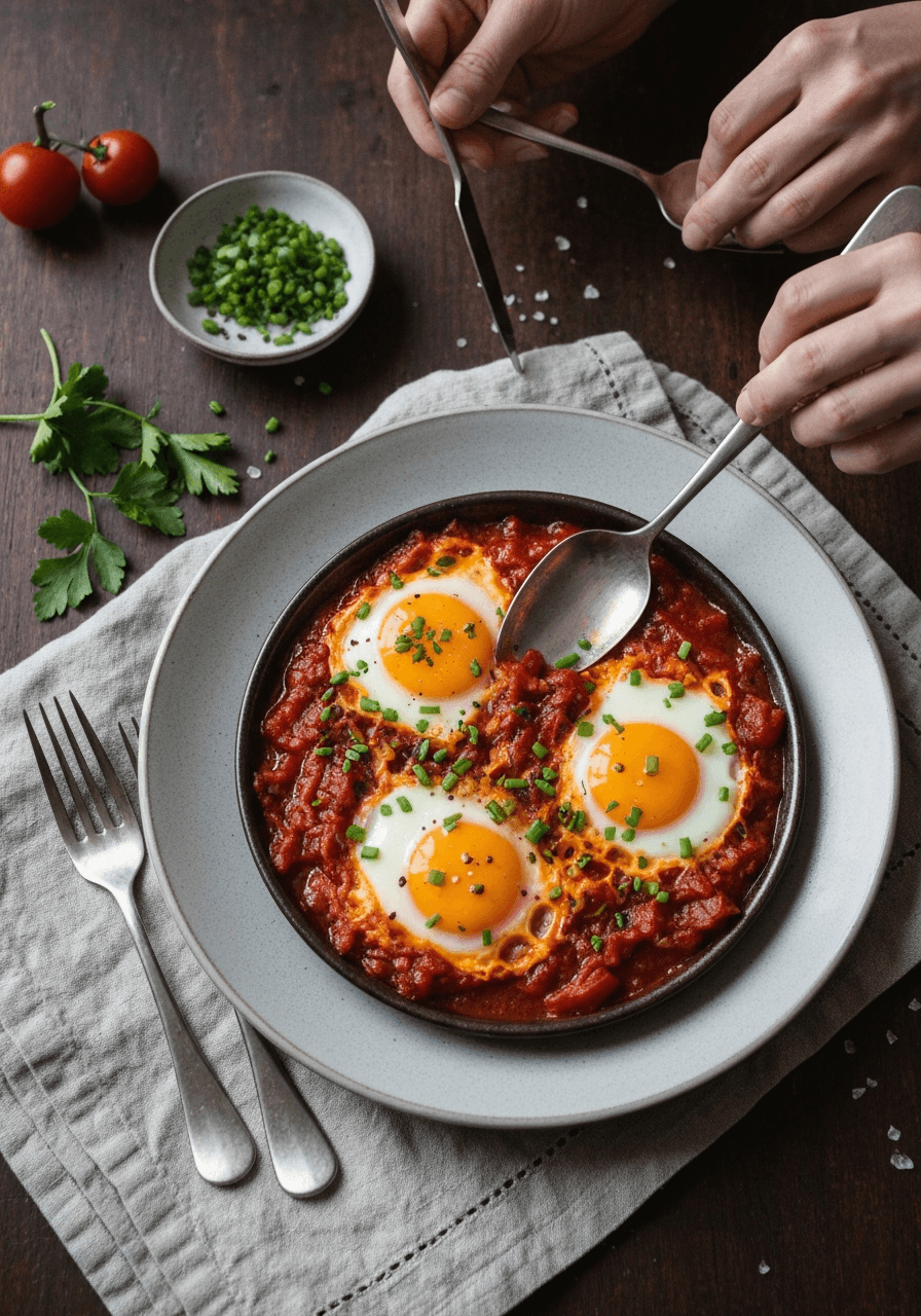 Shakshuka — Eggs in Tomato Sauce: Dive into a flavorful journey with Shakshuka, where eggs nestle in a spiced tomato sauce, creating a symphony of tastes. A Middle Eastern brunch staple that's both...