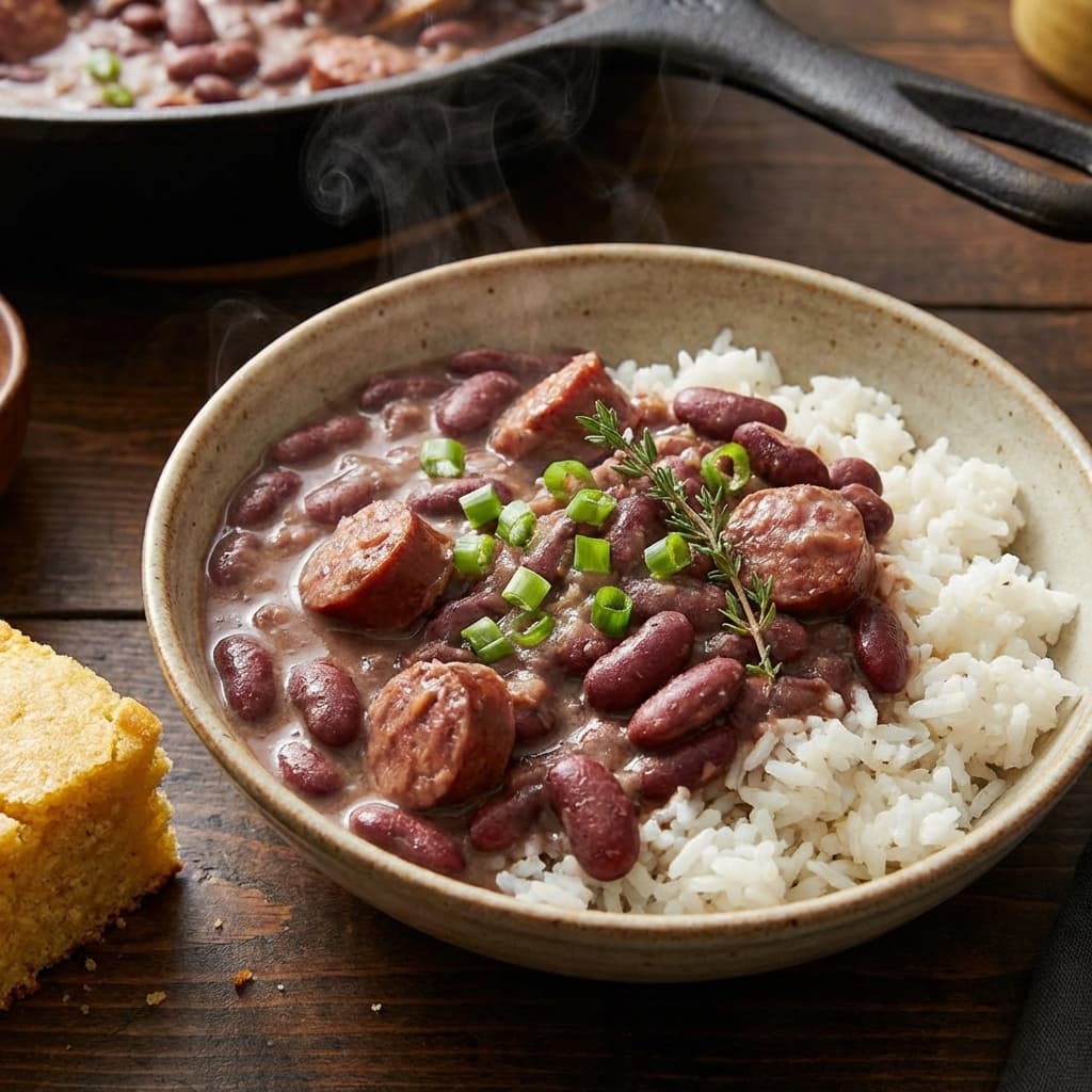 Smoked Paprika Red Beans + 'Crisp Rice'