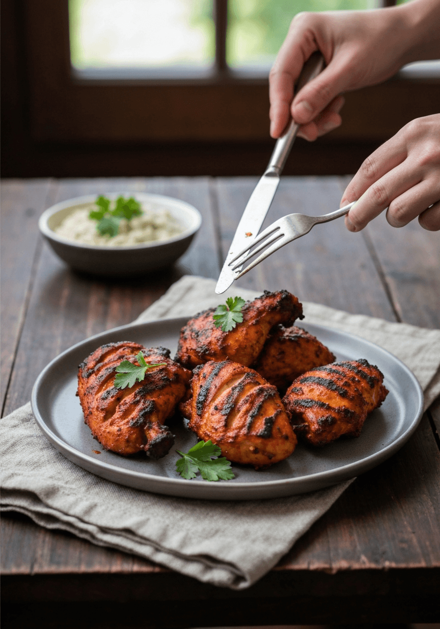 Experience the magic of North Indian cuisine with this easy tandoori chicken recipe. The overnight yogurt marinade creates tender, flavorful chicken with a smok...